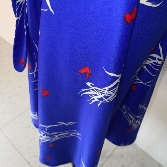 Jack Hartley Inc. Miami Vintage 70s Womens A-Line Dress Size XS Blue Midi Belted - Picture 11 of 13